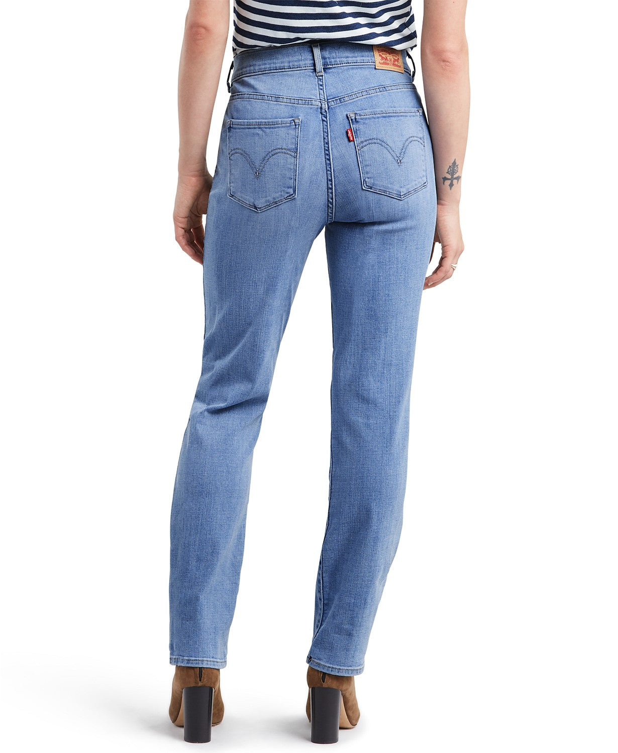 Calça Jeans Levi's Classic Straight Feminina Azul Médio Tamanho 12