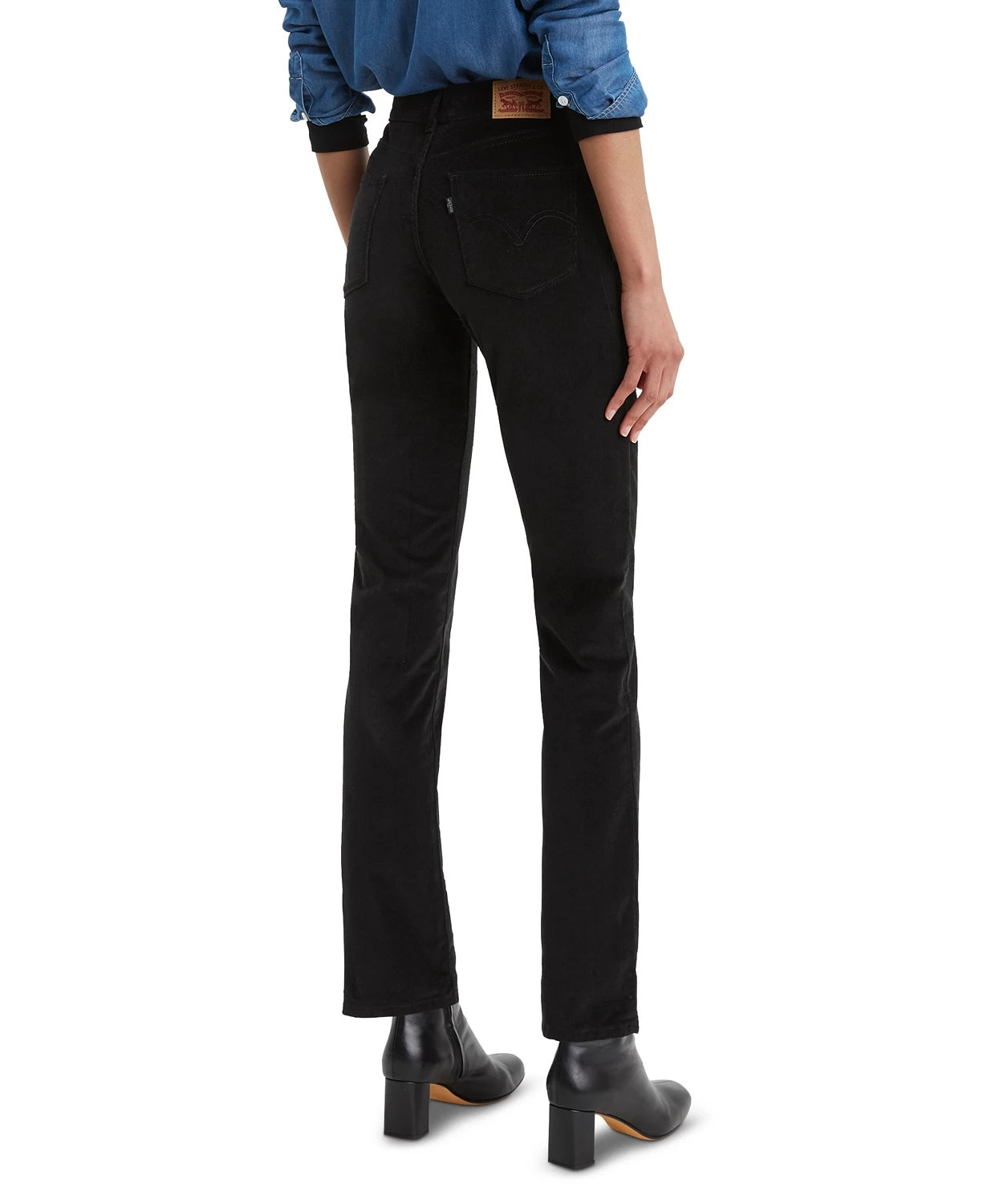 Calça jeans Levi's Classic Straight Leg Velvet Feminina Preta Tamanho 12AV/MD/RG