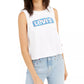 Regata curta Levi's feminina com logo, branca, tamanho pequeno