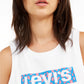 Regata curta Levi's feminina com logo, branca, tamanho pequeno