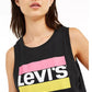 Regata curta feminina Levi's Graphic preta tamanho XX-G