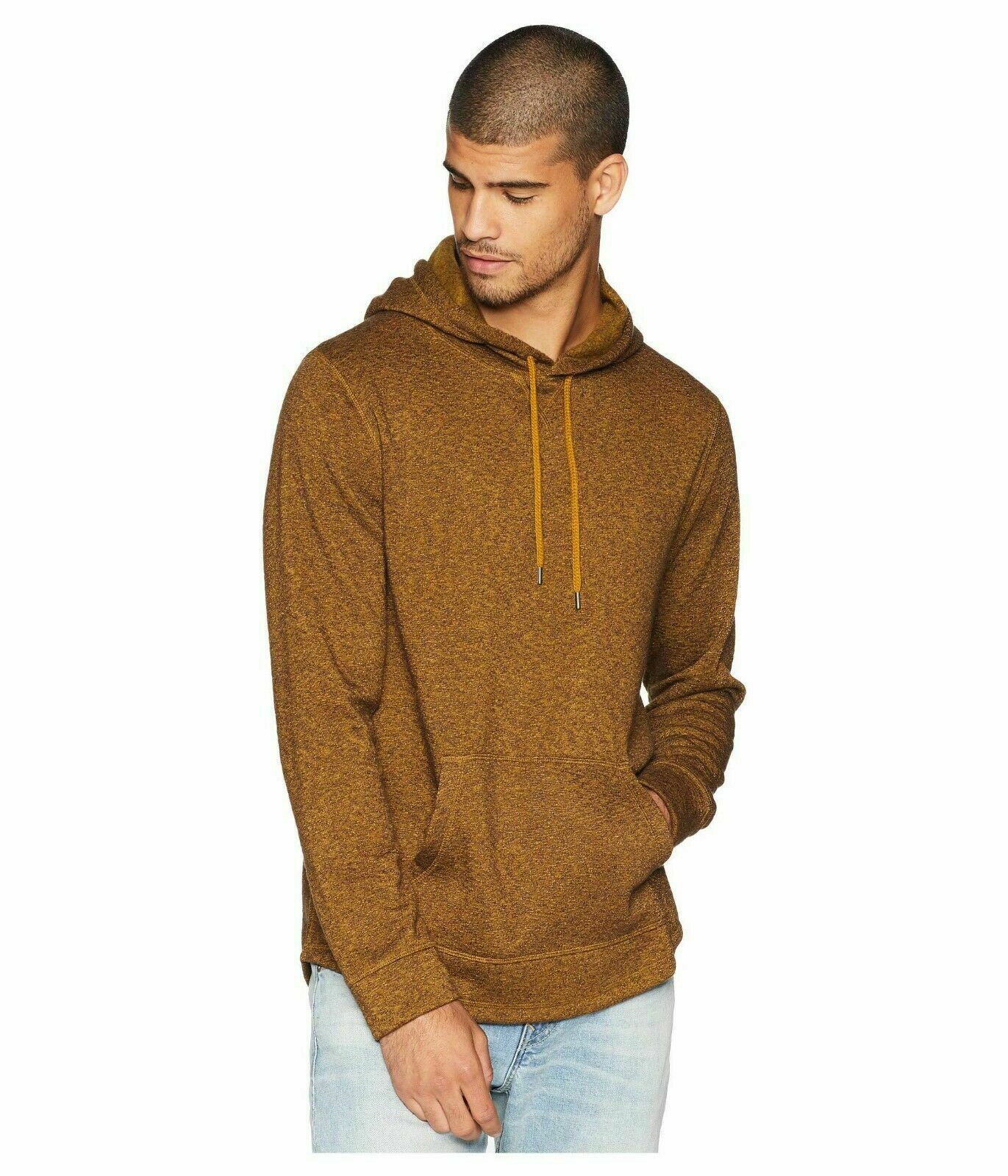 Moletom com capuz Levi's Cash Textured Fleece Masculino, tamanho médio, dourado