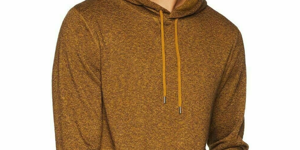 Moletom com capuz Levi's Cash Textured Fleece Masculino, tamanho médio, dourado