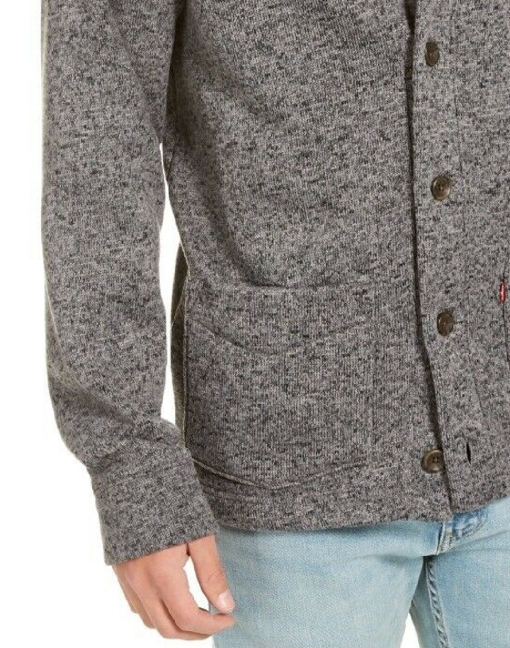 Suéter masculino Levi's, tricô, lã, cardigan, carvão, tamanho extra grande