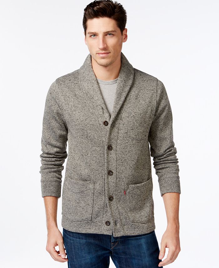Cardigan Levi's Masculino Rand Shawl-Collar Verde Tamanho Médio