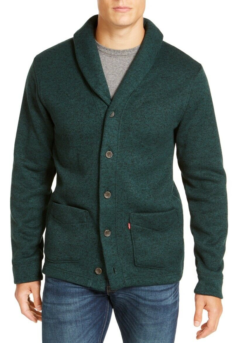 Cardigan Levi's Masculino Rand Shawl-Collar Verde Tamanho Pequeno