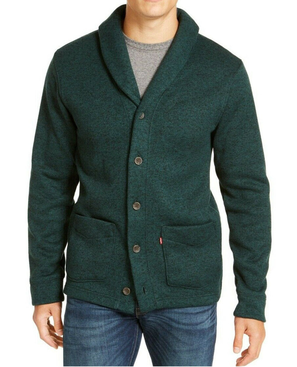Cardigan Levi's Masculino Rand Shawl-Collar Verde Tamanho 2 Extra Grande