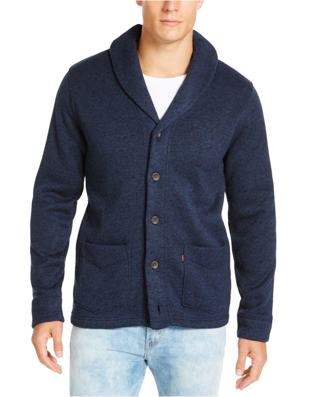 Cardigan Levi's Masculino Rand Shawl-Collar Azul Marinho Tamanho Médio