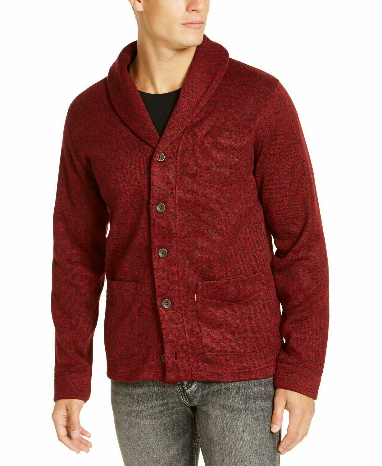 Cardigan Levi's Masculino Rand Shawl-Collar Vermelho Tamanho 2 Extra Grande