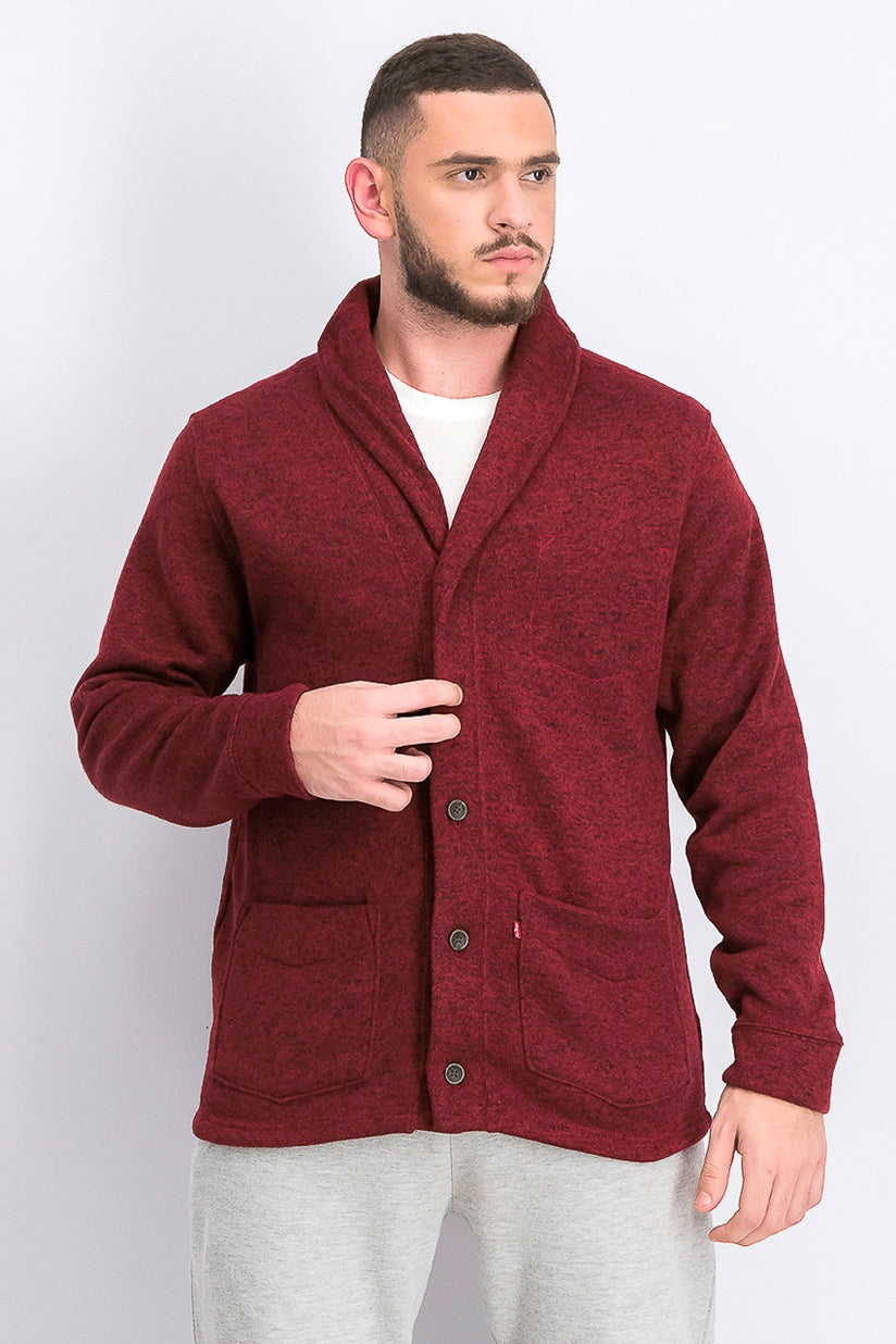 Cardigan Levi's Masculino Rand Shawl-Collar Vermelho Tamanho Grande