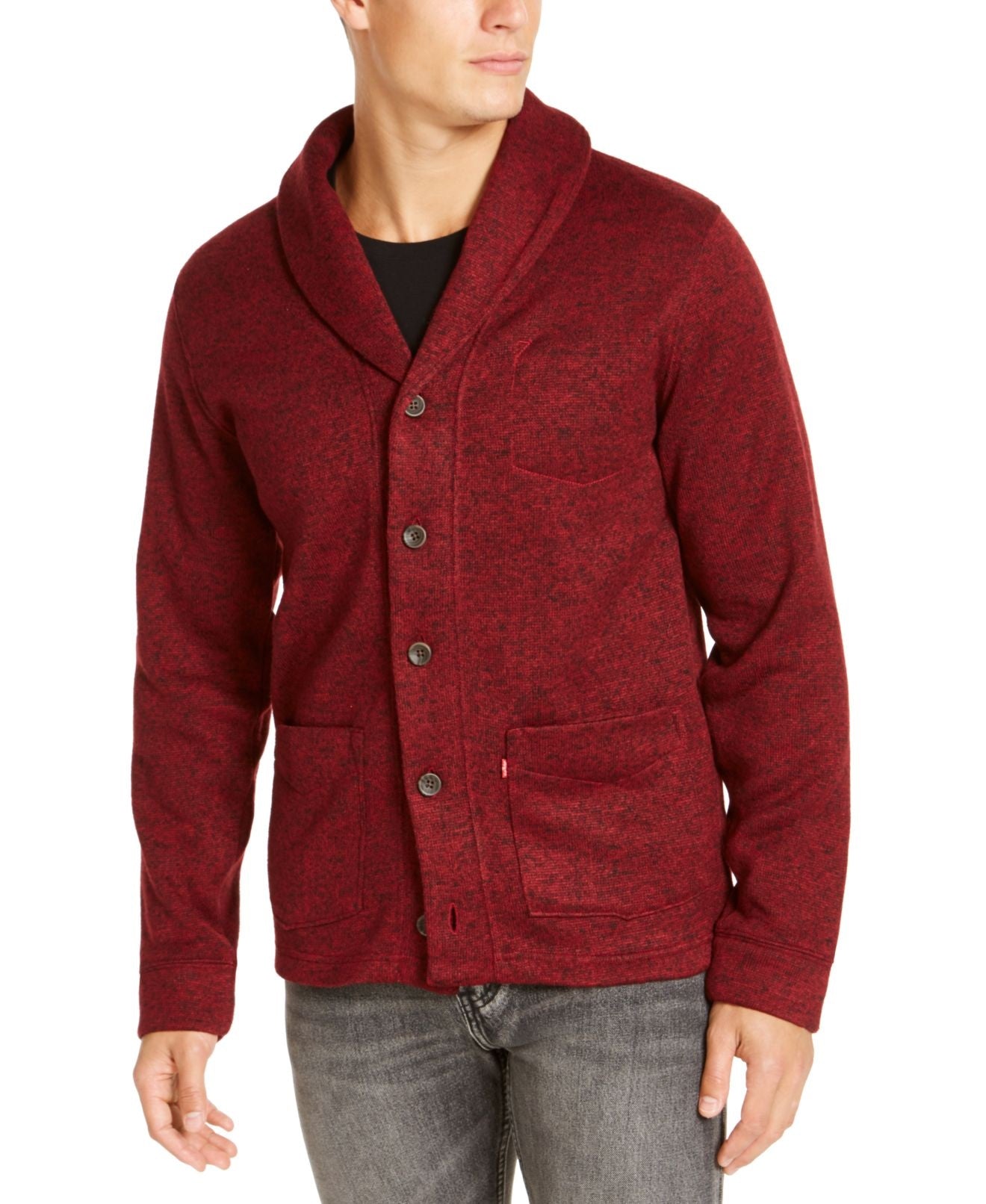 Cardigan Levi's Masculino Rand Shawl-Collar Vermelho Tamanho Médio