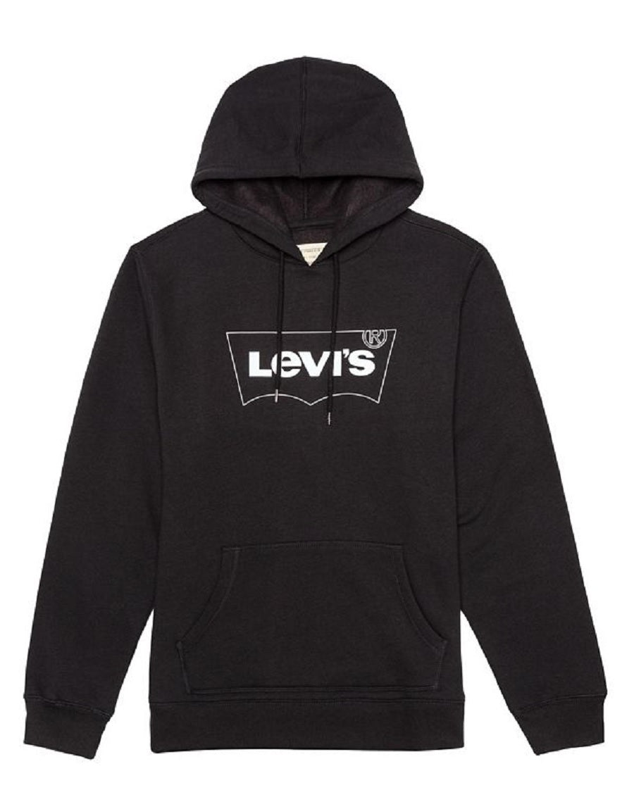 Moletom com capuz Levi's Burndlen Fleece Logo Masculino Preto Tamanho X-G