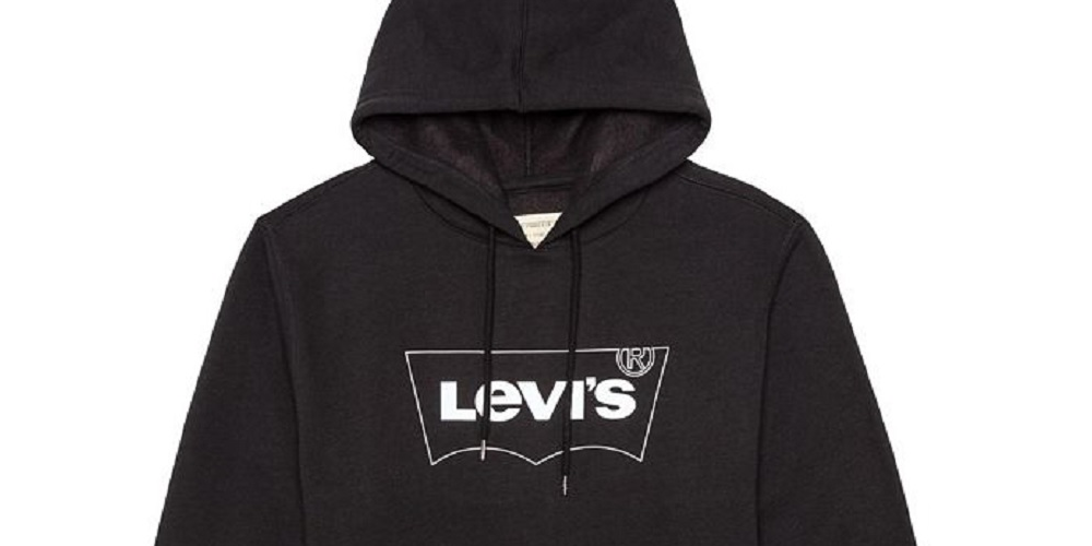 Moletom com capuz Levi's Burndlen Fleece Logo Masculino Preto Tamanho X-G