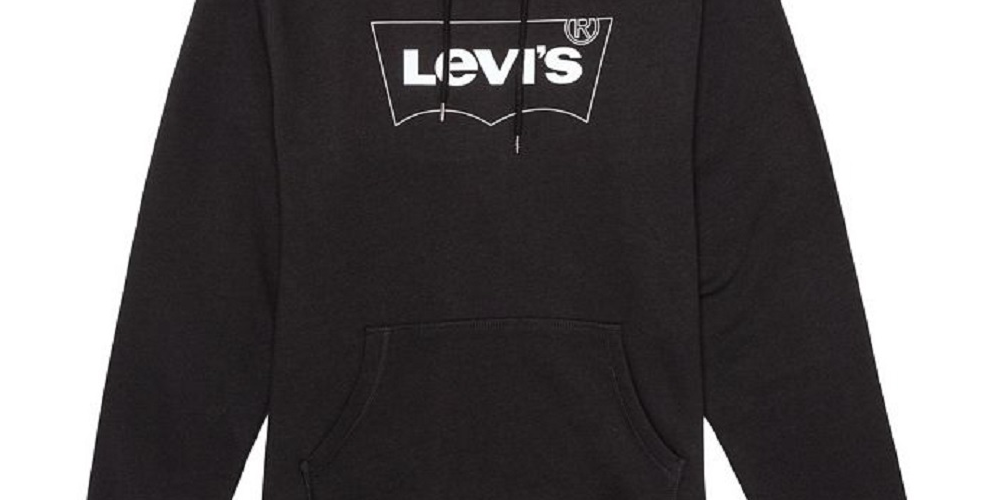 Moletom com capuz Levi's Burndlen Fleece Logo Masculino Preto Tamanho X-G