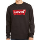 Moletom masculino Levi's com gola redonda e estampa de logotipo, preto, tamanho extragrande