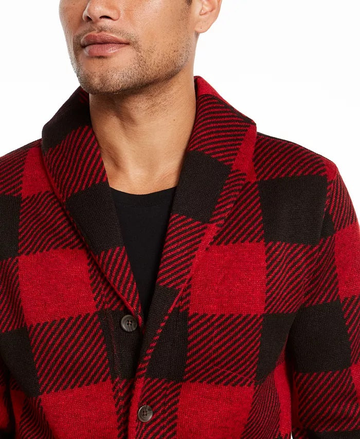 Cardigan Levi's Trouss Regular-Fit Buffalo Plaid Masculino Vermelho Tamanho XXG