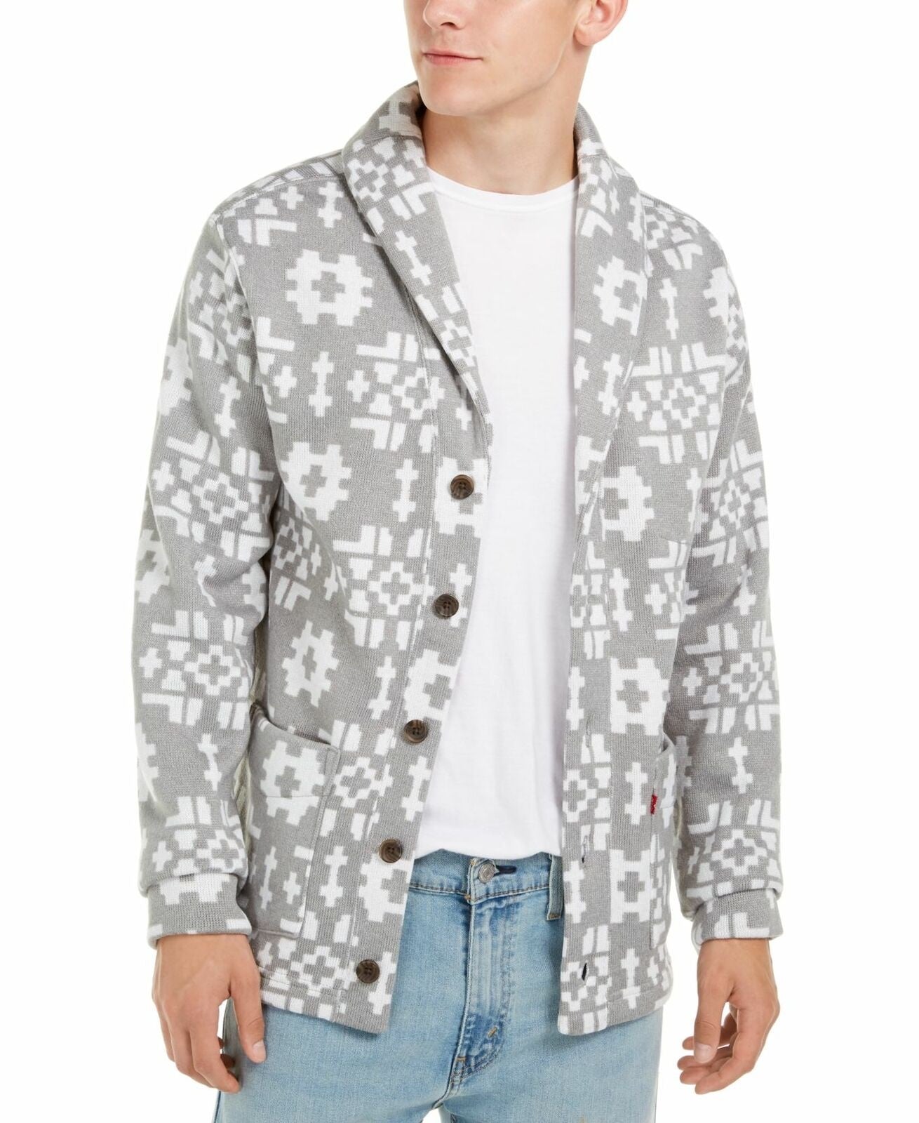 Suéter Levi's Stowe Cardigan Masculino Cinza Tamanho Médio