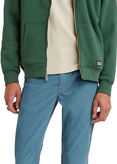 Moletom com capuz Levi's masculino com forro de lã e zíper frontal, verde, tamanho XX-G