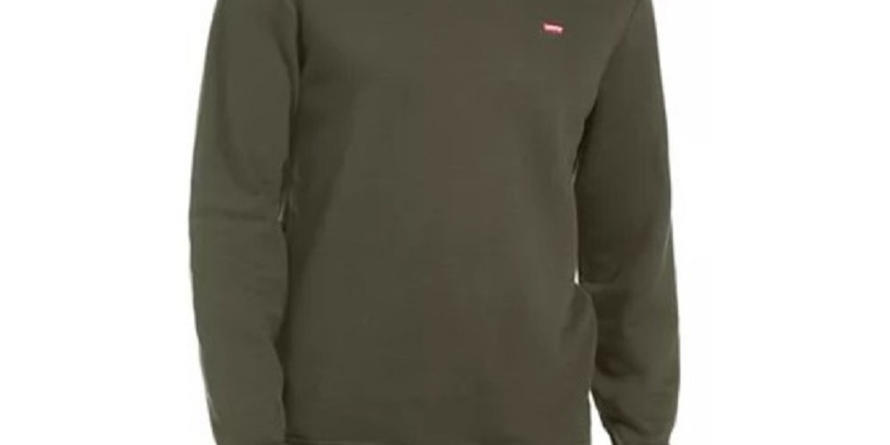 Moletom Levi's Masculino com Gola Redonda e Logotipo Bailey Verde Escuro Tamanho 2XL
