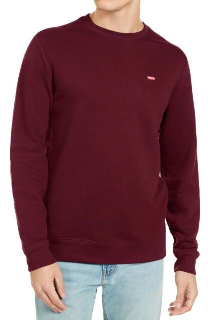 Moletom Levi's Masculino com Gola Redonda e Logotipo Bailey Vermelho Escuro, Tamanho Médio