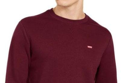 Moletom Levi's Masculino com Gola Redonda e Logotipo Bailey Vermelho Escuro, Tamanho Médio