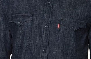 Camisa jeans Levi's Matthew New Western masculina, preta, tamanho médio