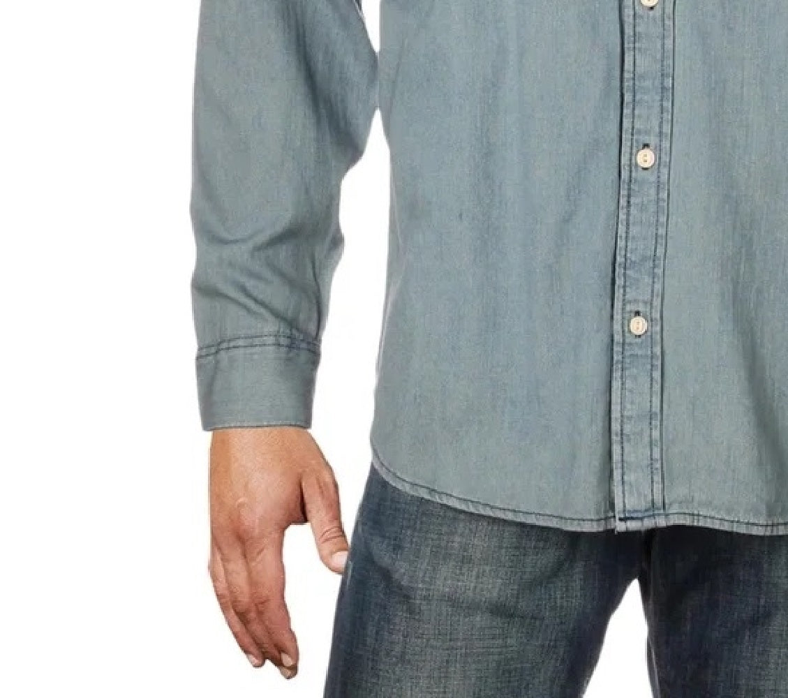 Camisa jeans Levi's Matthew New Western masculina, azul, tamanho pequeno