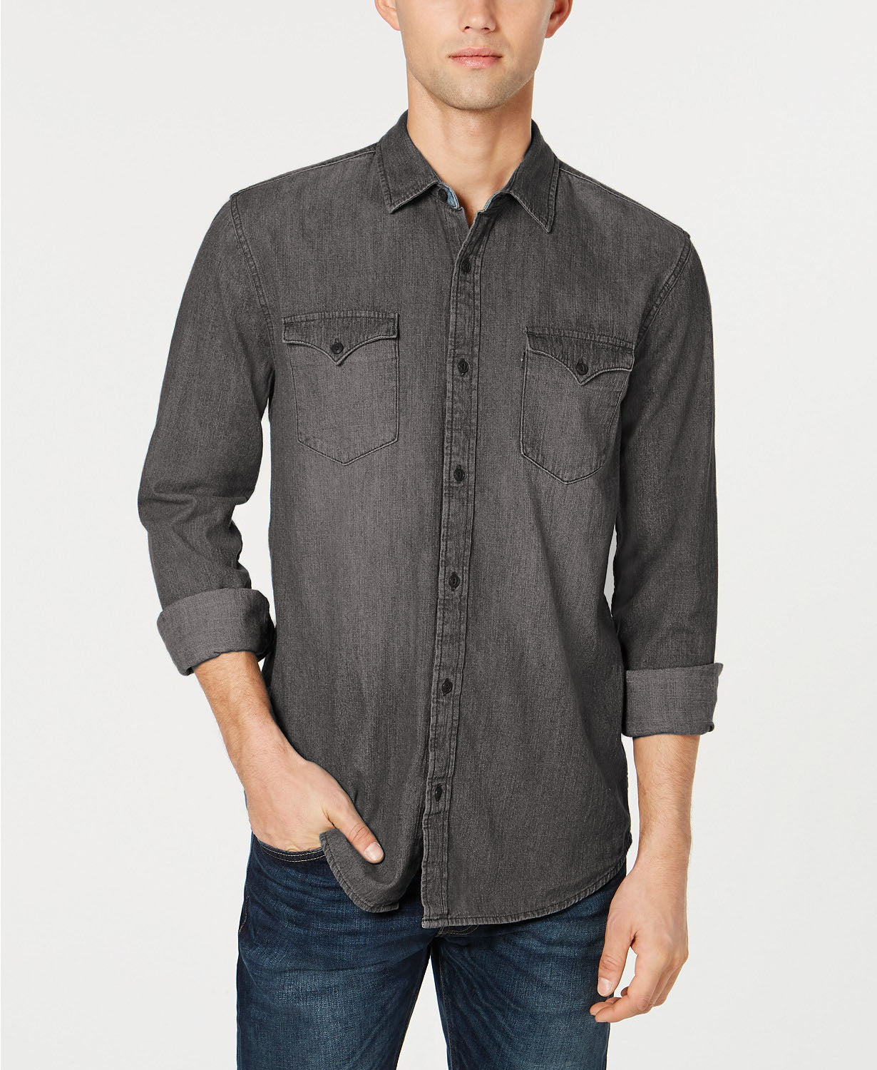 Camisa jeans Levi's Matthew New Western masculina, preta, tamanho extra grande