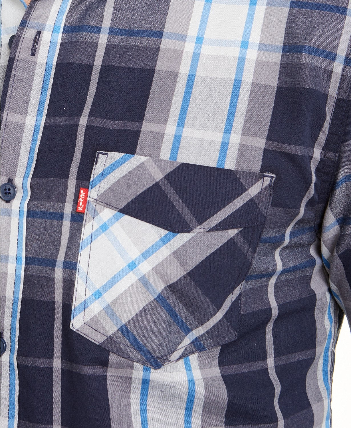 Camisa xadrez Levi's Osaka masculina azul tamanho X-G