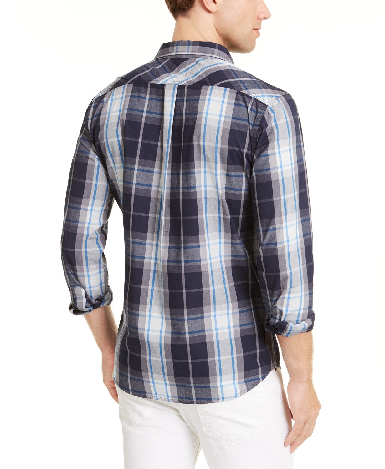 Camisa xadrez Levi's Osaka masculina, azul, tamanho 2, extra grande