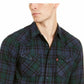 Vestido de trabalho masculino Levi's com gola xadrez, verde, tamanho grande