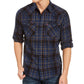 Camisa xadrez Levi's Curran Regular Fit Masculina Azul Tamanho Grande