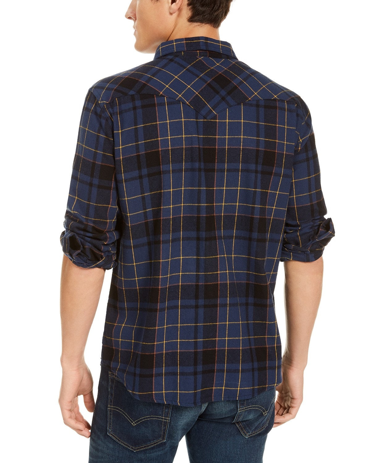 Camisa xadrez Levi's Curran Regular Fit Masculina Azul Tamanho Grande