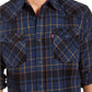 Camisa xadrez Levi's Curran Regular Fit Masculina Azul Tamanho Médio
