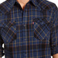 Camisa xadrez Levi's Curran Regular Fit Masculina Azul Tamanho P