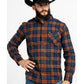 Camisa masculina Levi's Ferra Plaid com botões e manga comprida em flanela estilo western, tamanho laranja, extra grande