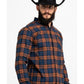 Camisa masculina Levi's Ferra Plaid com botões e manga comprida em flanela estilo western, tamanho laranja, extra grande