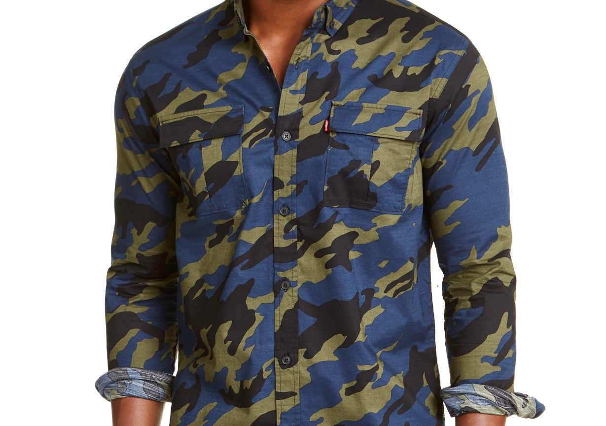 Camisa camuflada Levi's Newski masculina verde tamanho XXG