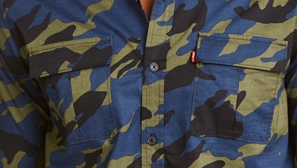 Camisa camuflada Levi's Newski masculina verde tamanho XXG