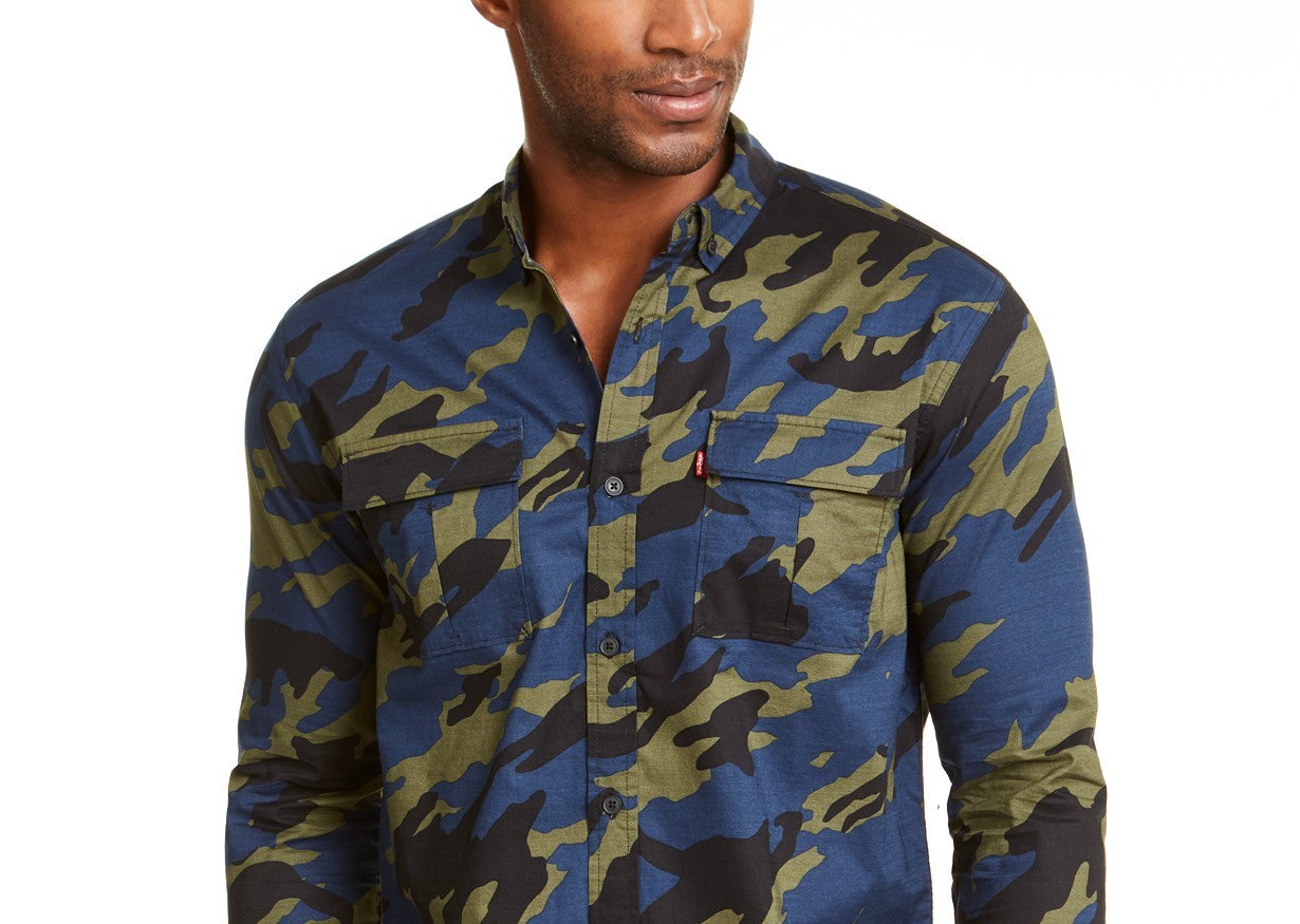 Camisa Levi's Newski Camuflagem Masculina Verde Escuro Tamanho P
