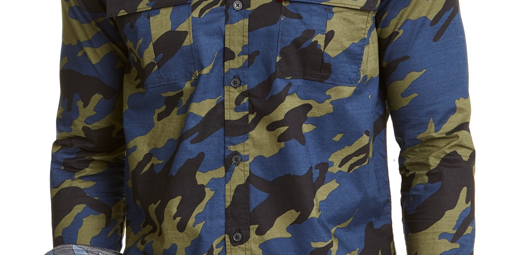 Camisa Levi's Newski Camuflagem Masculina Verde Escuro Tamanho Extra Grande