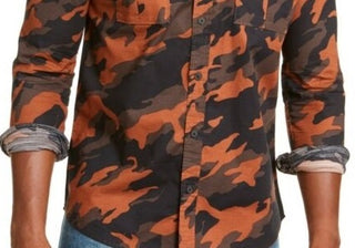 Levi's Men's Newski Camouflage Shirt Orange/Grey Size Large