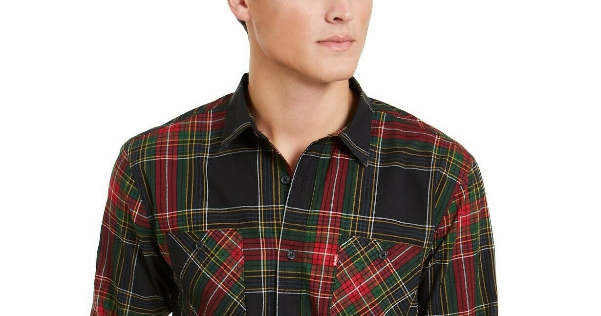 Camisa xadrez masculina Levi's Malden vermelha tamanho pequeno