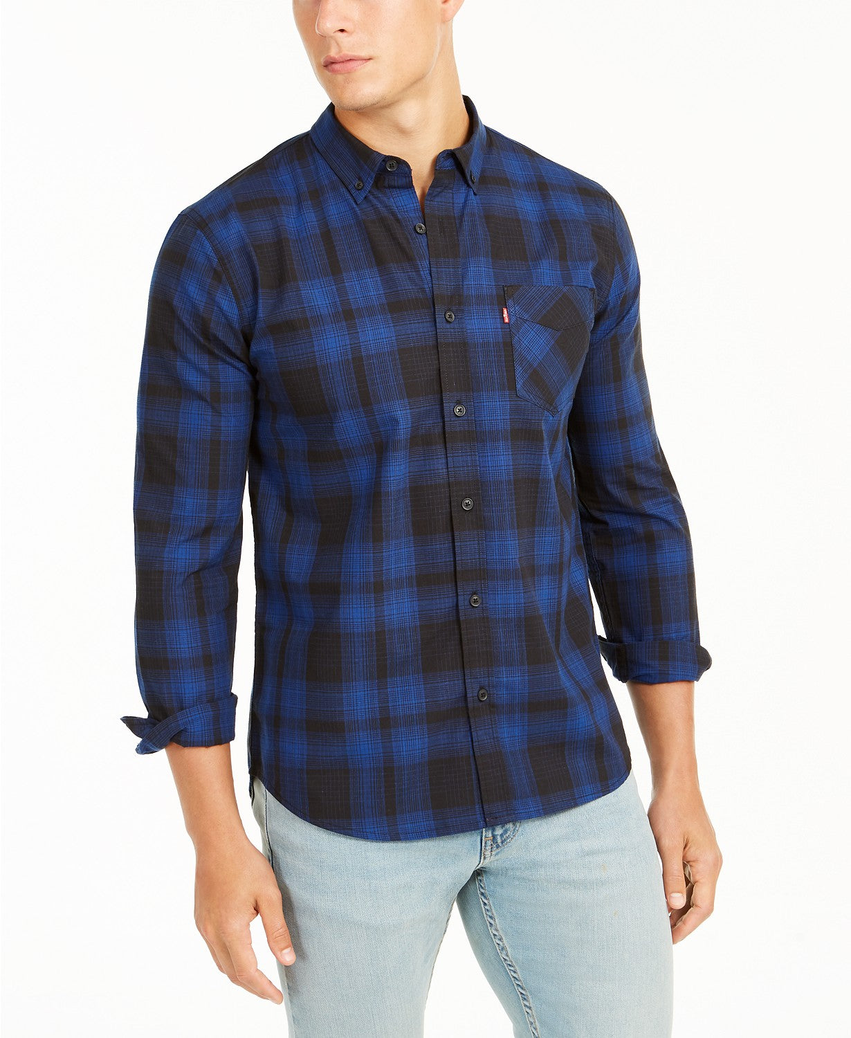 Camisa xadrez Chama Masculina Levi's Cinza Tamanho Grande