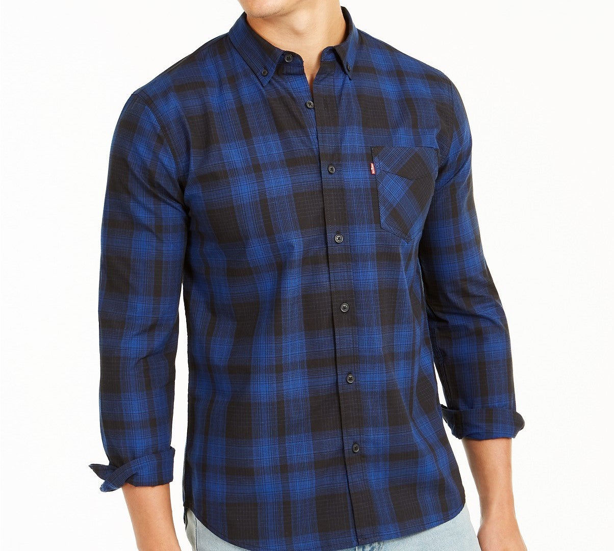 Camisa xadrez Chama Masculina Levi's Cinza Tamanho Grande