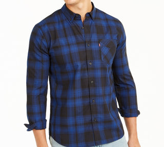 Levi's Men's Chama Plaid Shirt Gray Size Small