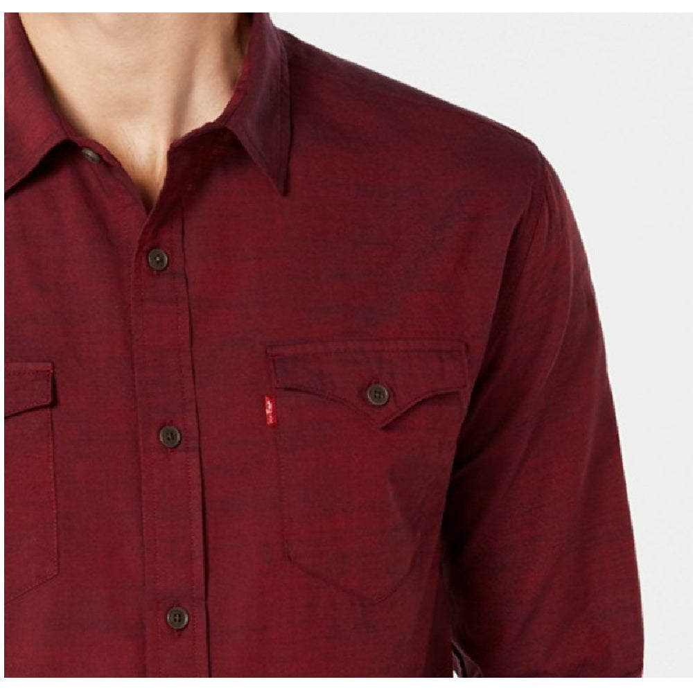 Camisa jeans masculina Levi's Darrow vinho tamanho extra grande