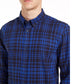 Camisa de flanela xadrez Levi' Alban masculina, azul, tamanho médio