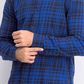 Camisa de flanela xadrez Alban masculina Levi's, azul, tamanho pequeno