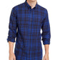 Camisa de flanela xadrez Alban masculina Levi's, azul-marinho, tamanho grande